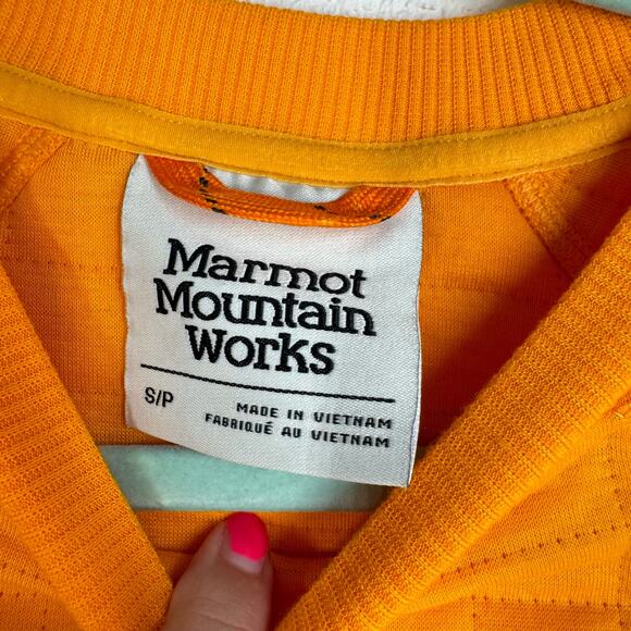 Womens Marmot Roice Yellow Gold Pullover Quilted Sweater Crewneck Small - Picture 7 of 8